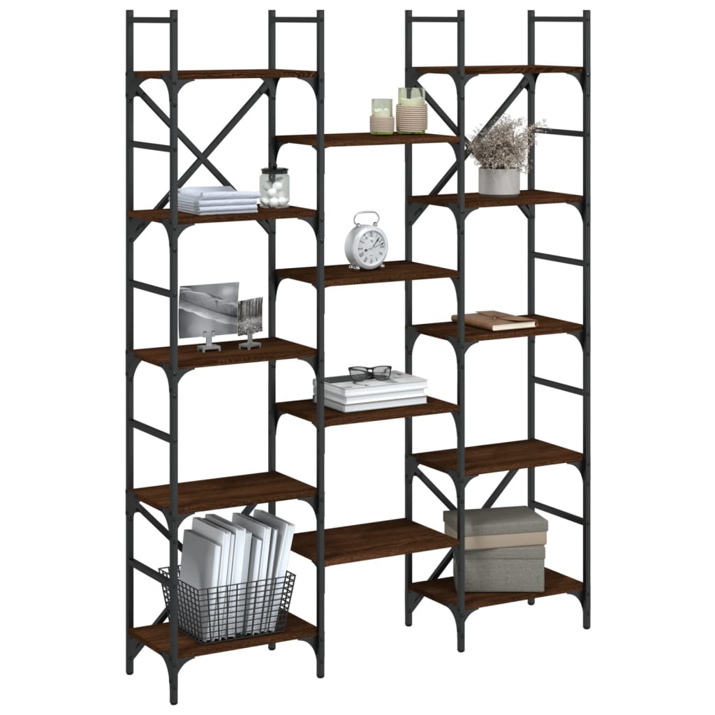 vidaXL Bibliotecă, stejar maro, 127,5x28,5x172,5 cm, lemn prelucrat