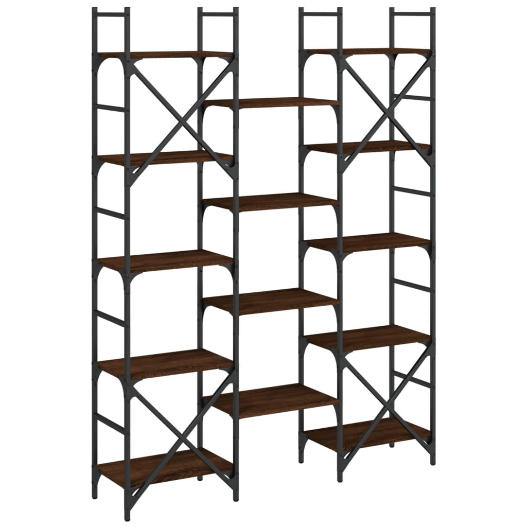 vidaXL Bibliotecă, stejar maro, 127,5x28,5x172,5 cm, lemn prelucrat