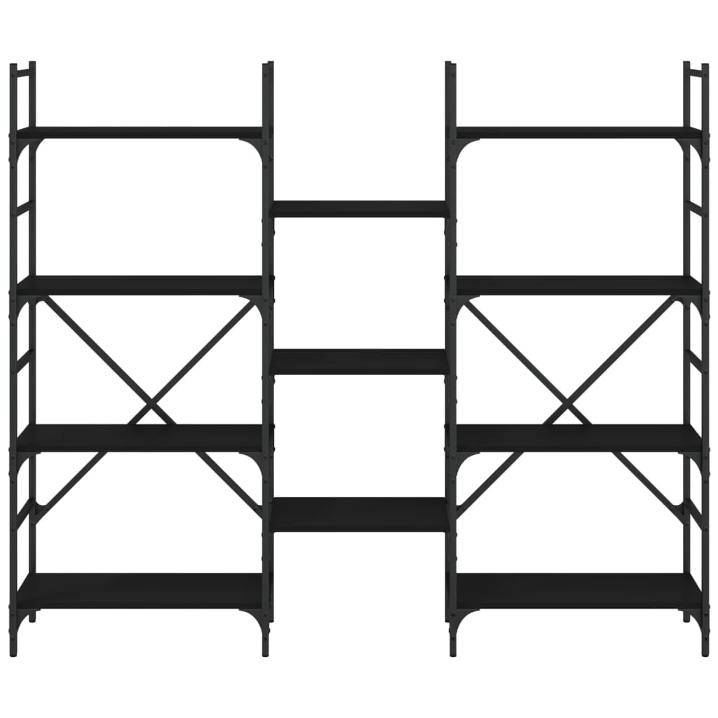 vidaXL Bibliotecă, negru, 160x28,5x136,5 cm, lemn prelucrat vidaXL Bibliotecă, negru, 160x28,5x136,5 cm, lemn prelucrat