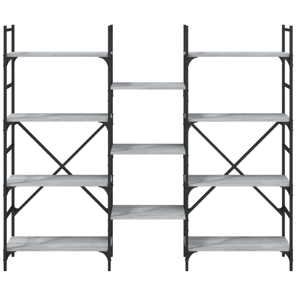 vidaXL Bibliotecă, gri sonoma, 160x28,5x136,5 cm, lemn prelucrat vidaXL Bibliotecă, gri sonoma, 160x28,5x136,5 cm, lemn prelucrat