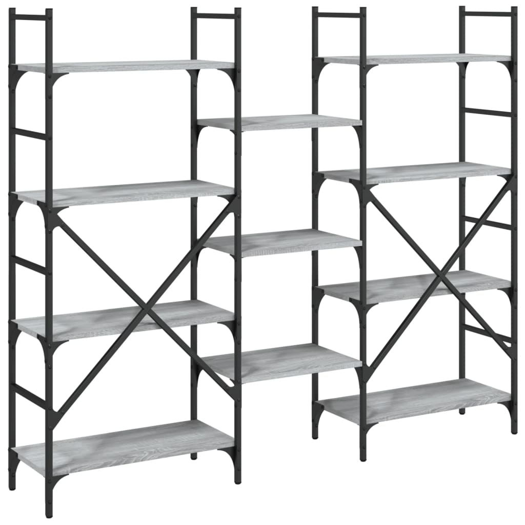 vidaXL Bibliotecă, gri sonoma, 160x28,5x136,5 cm, lemn prelucrat vidaXL Bibliotecă, gri sonoma, 160x28,5x136,5 cm, lemn prelucrat