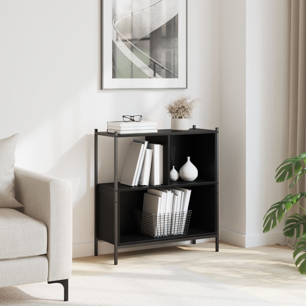 vidaXL Bibliotecă, negru, 72x28x77,5 cm, lemn prelucrat vidaXL Bibliotecă, negru, 72x28x77,5 cm, lemn prelucrat