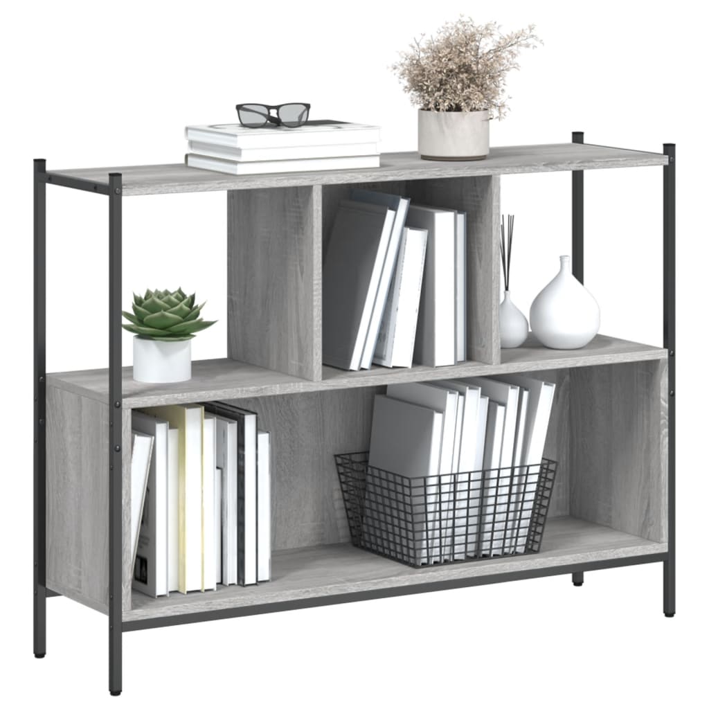 vidaXL Bibliotecă, gri sonoma, 102x28x77,5 cm, lemn prelucrat vidaXL Bibliotecă, gri sonoma, 102x28x77,5 cm, lemn prelucrat