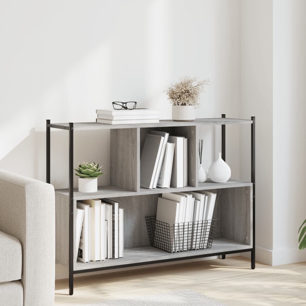 vidaXL Bibliotecă, gri sonoma, 102x28x77,5 cm, lemn prelucrat vidaXL Bibliotecă, gri sonoma, 102x28x77,5 cm, lemn prelucrat
