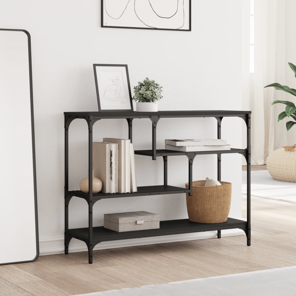 vidaXL Măsuță consolă, negru, 100x30x75 cm, lemn compozit vidaXL Măsuță consolă, negru, 100x30x75 cm, lemn compozit