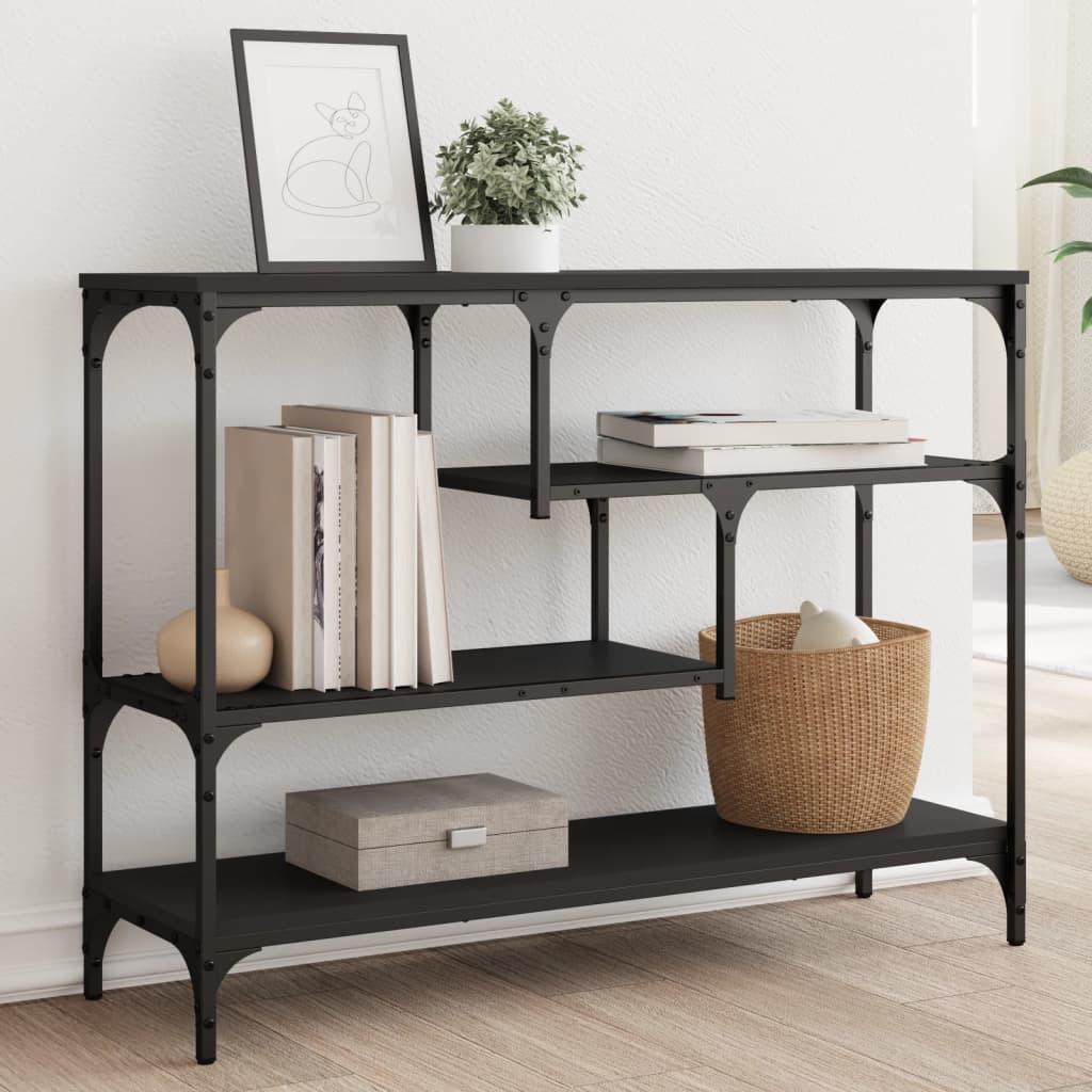 vidaXL Măsuță consolă, negru, 100x30x75 cm, lemn compozit vidaXL Măsuță consolă, negru, 100x30x75 cm, lemn compozit