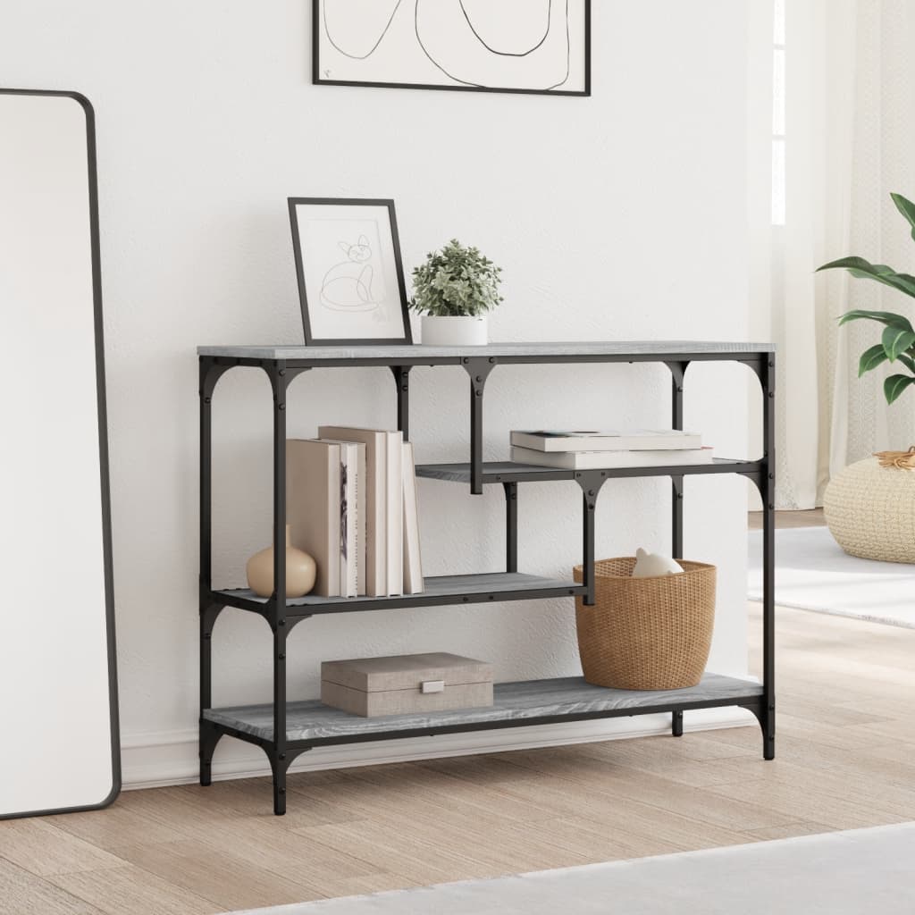 vidaXL Măsuță consolă, gri sonoma, 100x30x75 cm, lemn prelucrat vidaXL Măsuță consolă, gri sonoma, 100x30x75 cm, lemn prelucrat
