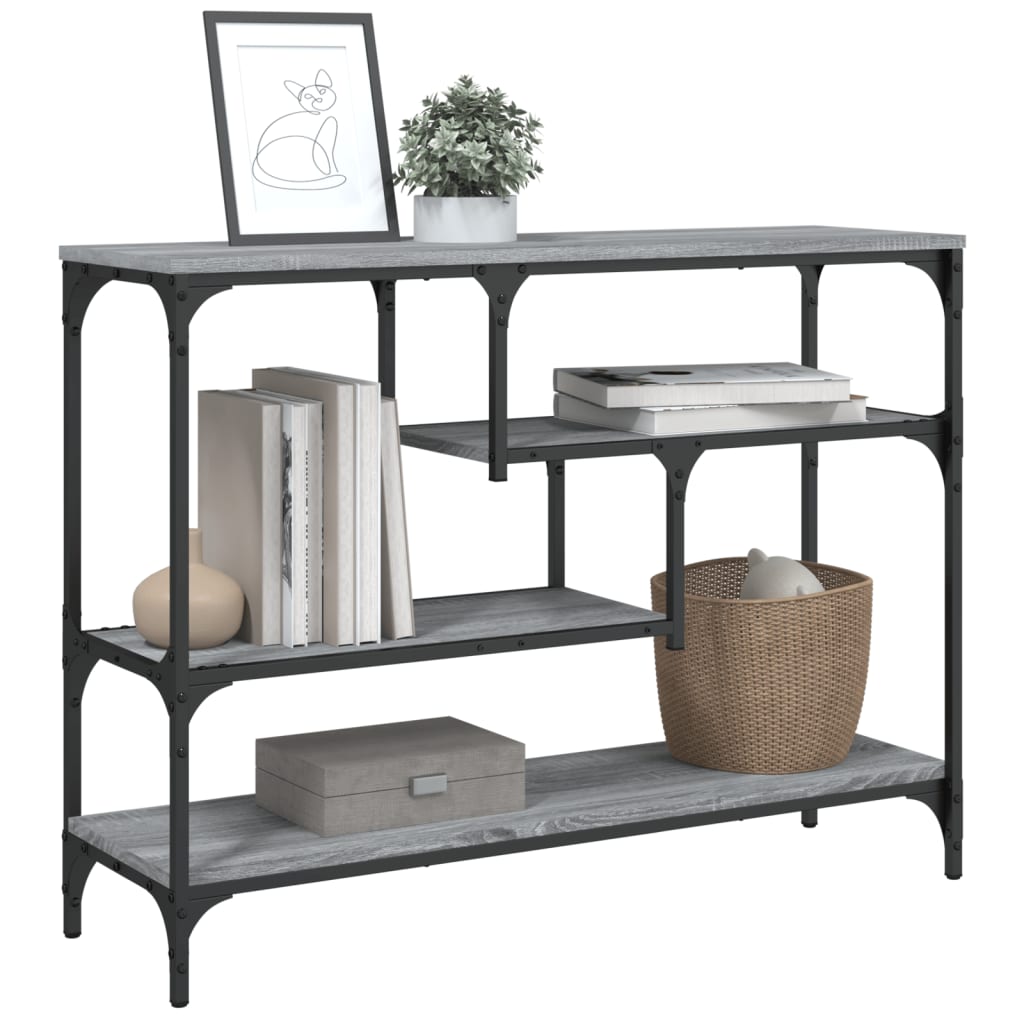 vidaXL Măsuță consolă, gri sonoma, 100x30x75 cm, lemn prelucrat vidaXL Măsuță consolă, gri sonoma, 100x30x75 cm, lemn prelucrat
