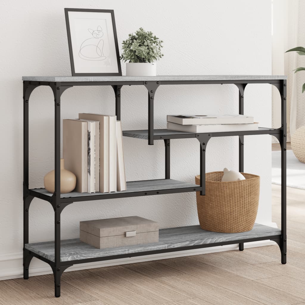 vidaXL Măsuță consolă, gri sonoma, 100x30x75 cm, lemn prelucrat vidaXL Măsuță consolă, gri sonoma, 100x30x75 cm, lemn prelucrat