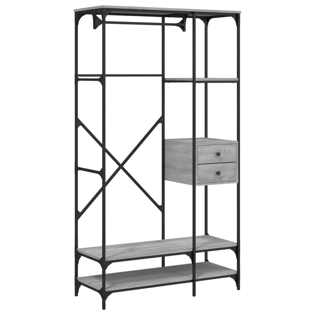 vidaXL Șifonier cu sertare, gri sonoma, 100x40x180 cm, lemn prelucrat vidaXL Șifonier cu sertare, gri sonoma, 100x40x180 cm, lemn prelucrat