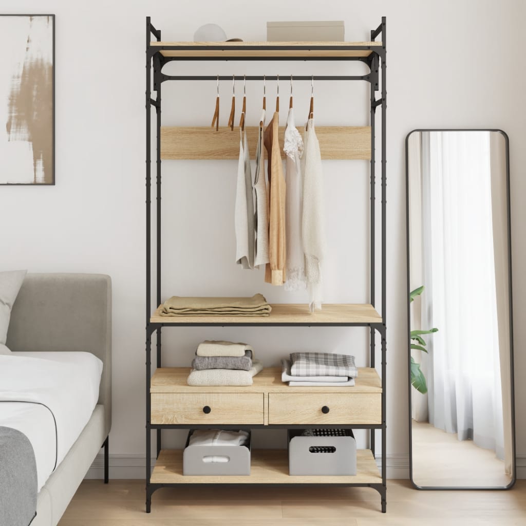 vidaXL Șifonier cu sertare stejar sonoma 89x39x184,5 cm lemn compozit vidaXL Șifonier cu sertare stejar sonoma 89x39x184,5 cm lemn compozit