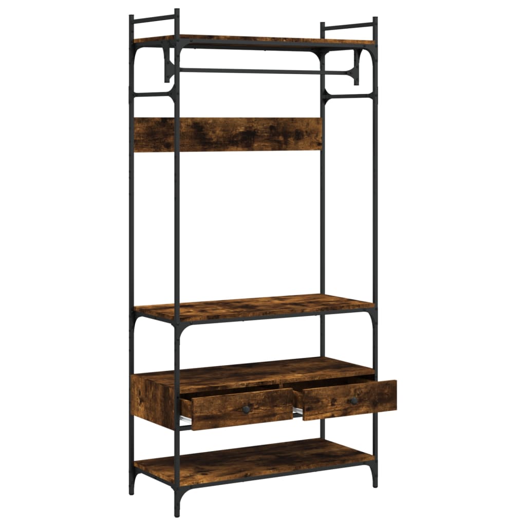 vidaXL Șifonier cu sertare stejar fumuriu 89x39x184,5 cm lemn compozit vidaXL Șifonier cu sertare stejar fumuriu 89x39x184,5 cm lemn compozit