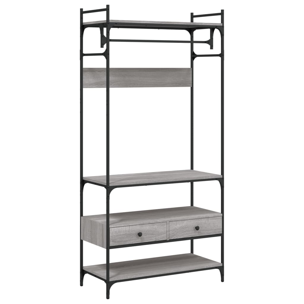 vidaXL Șifonier cu sertare, gri sonoma, 89x39x184,5 cm, lemn compozit vidaXL Șifonier cu sertare, gri sonoma, 89x39x184,5 cm, lemn compozit