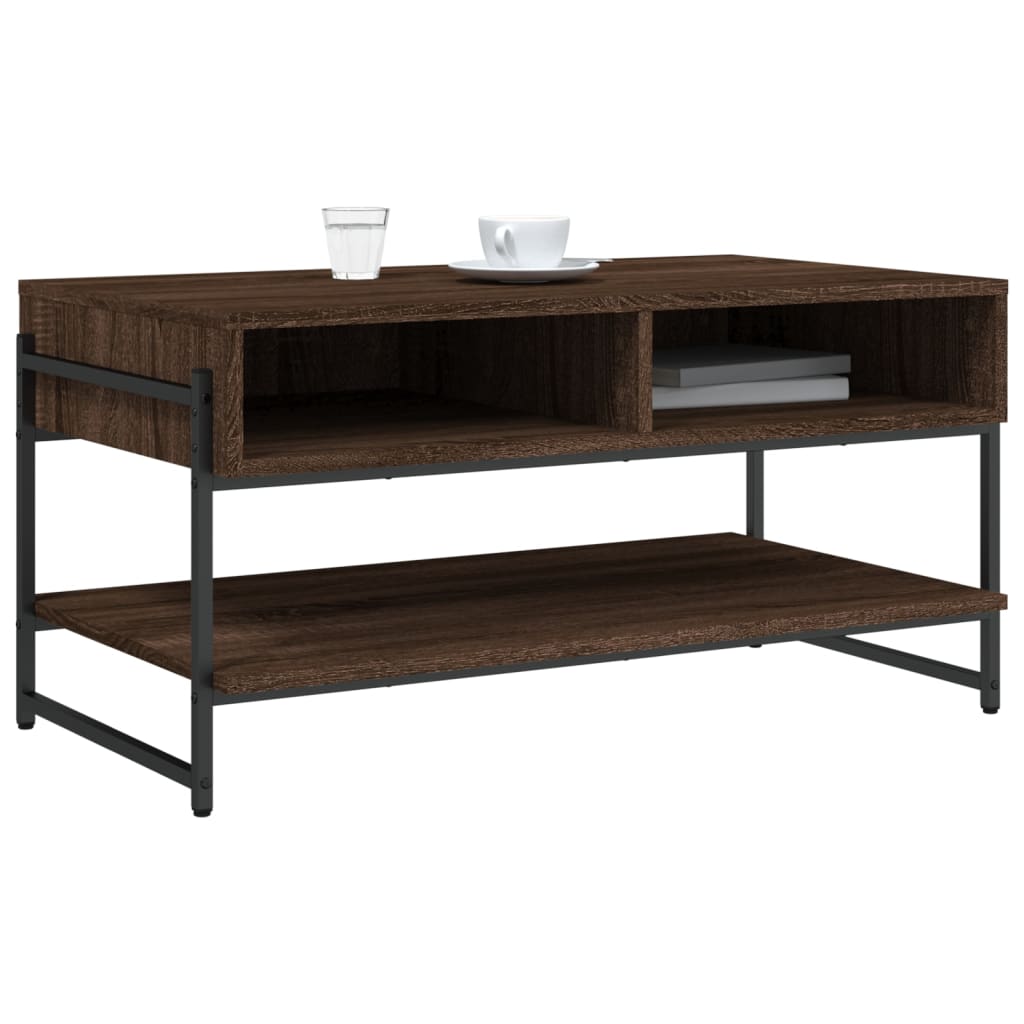 vidaXL Măsuță de cafea, stejar maro, 90x50x45 cm, lemn prelucrat vidaXL Măsuță de cafea, stejar maro, 90x50x45 cm, lemn prelucrat