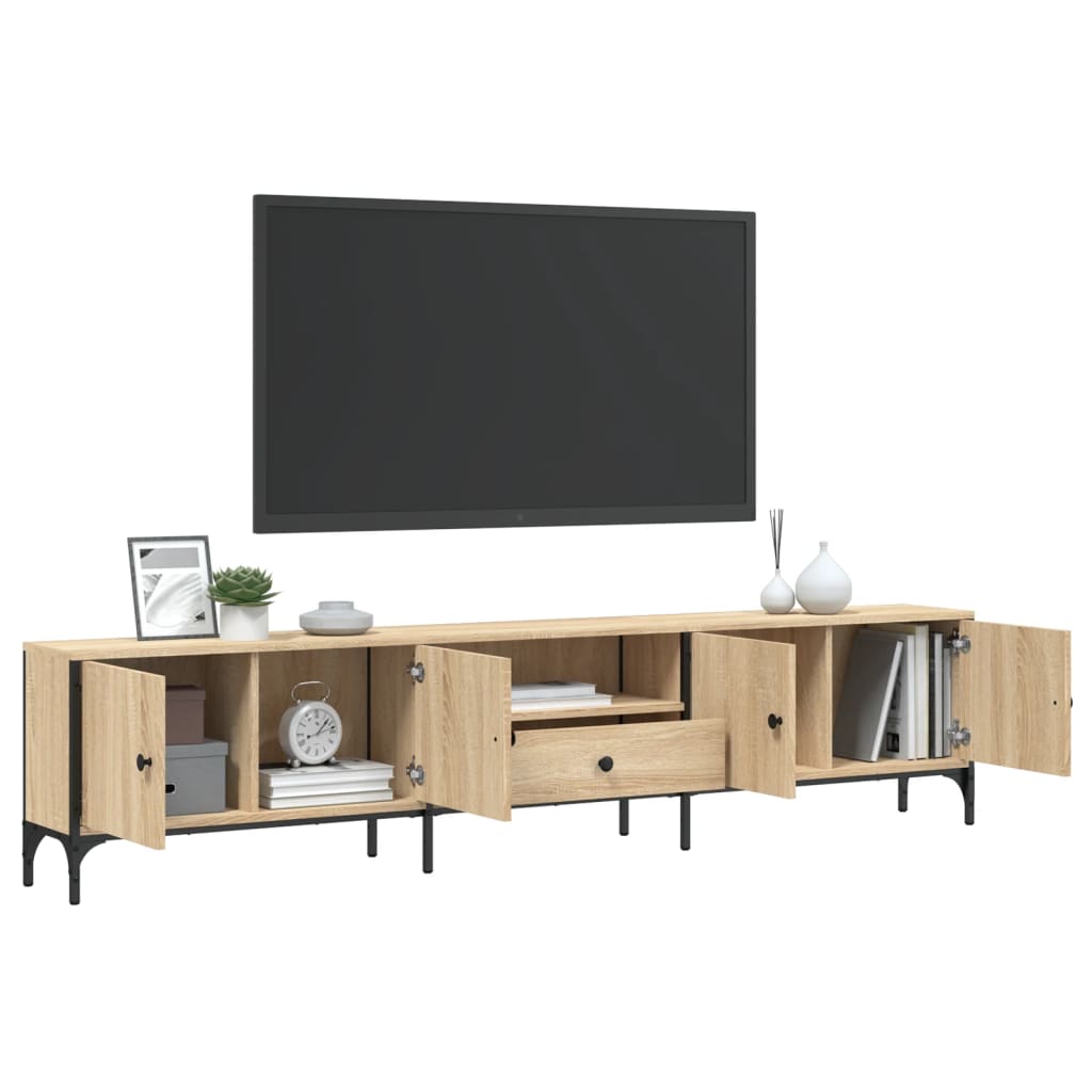 vidaXL Comodă TV cu sertar, stejar sonoma, 200x25x44 cm lemn prelucrat vidaXL Comodă TV cu sertar, stejar sonoma, 200x25x44 cm lemn prelucrat