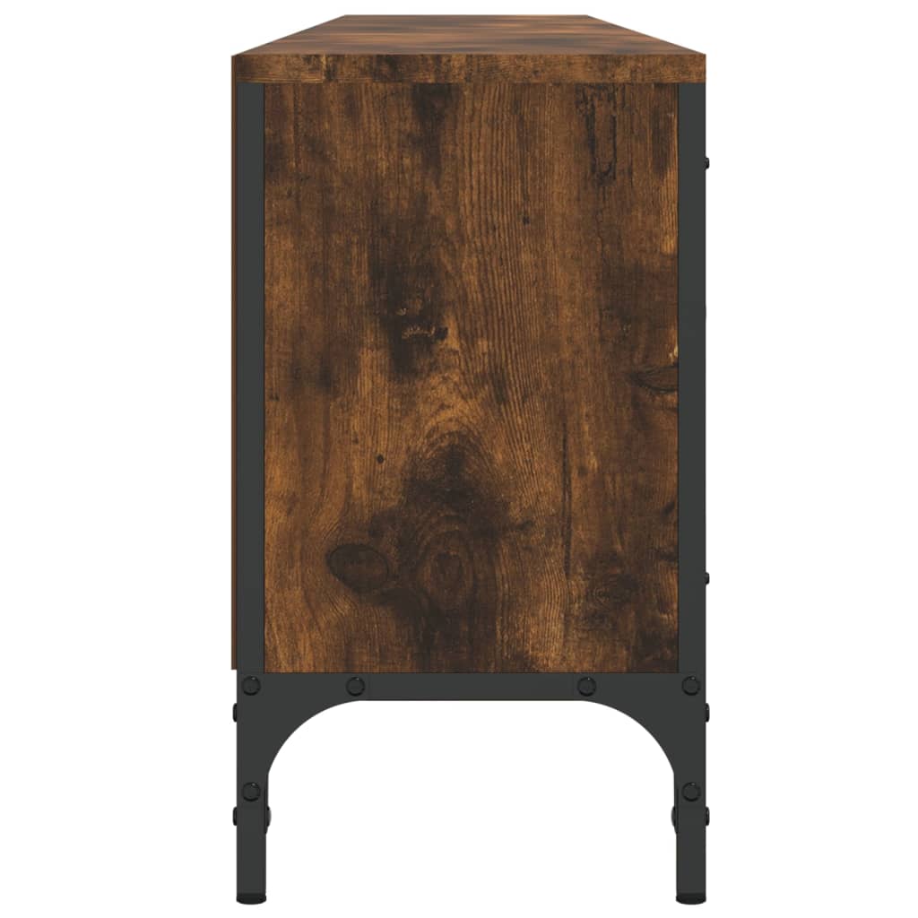 vidaXL Comodă TV cu sertar, stejar fumuriu 200x25x44 cm lemn prelucrat vidaXL Comodă TV cu sertar, stejar fumuriu 200x25x44 cm lemn prelucrat