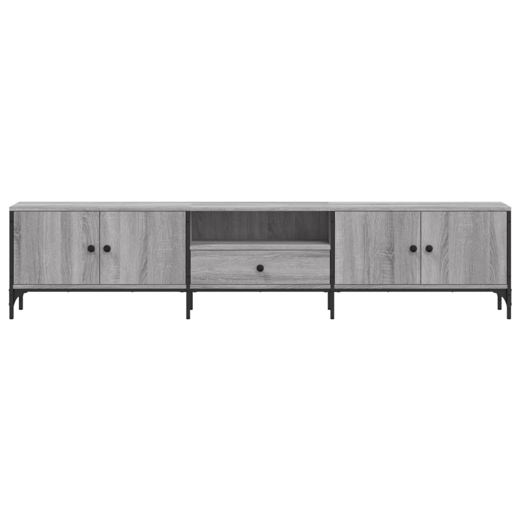 vidaXL Comodă TV cu sertar, gri sonoma, 200x25x44 cm, lemn prelucrat vidaXL Comodă TV cu sertar, gri sonoma, 200x25x44 cm, lemn prelucrat