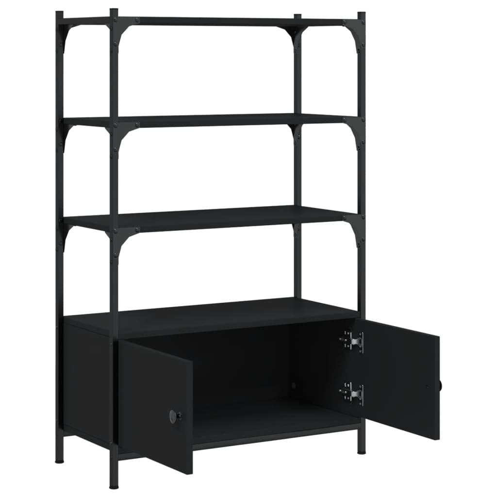 vidaXL Bibliotecă cu 3 niveluri, negru, 70x30x109,5 cm lemn prelucrat vidaXL Bibliotecă cu 3 niveluri, negru, 70x30x109,5 cm lemn prelucrat