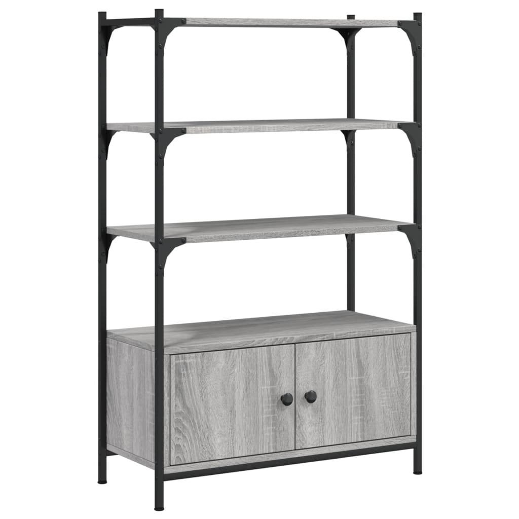 vidaXL Bibliotecă 3 niveluri gri sonoma 70x30x109,5 cm, lemn prelucrat