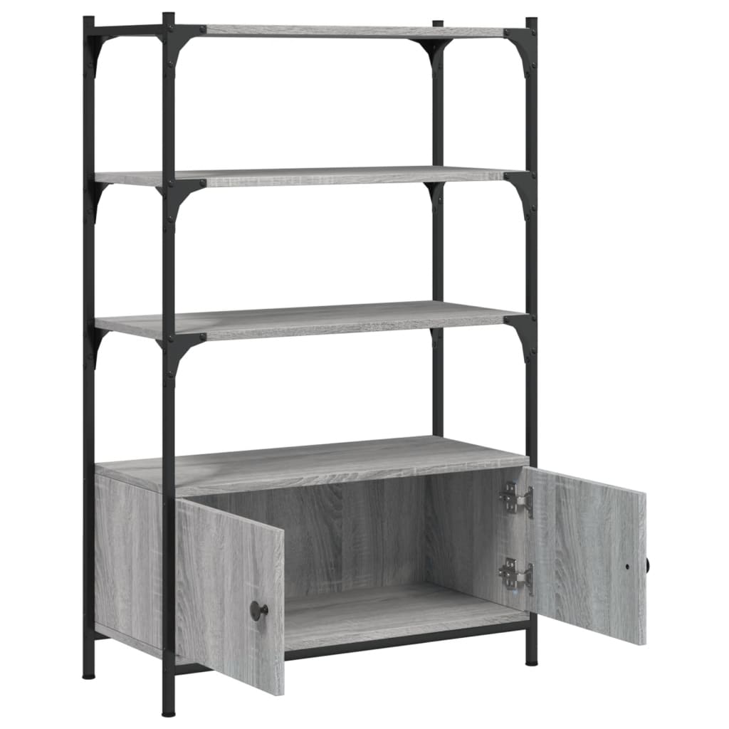 vidaXL Bibliotecă 3 niveluri gri sonoma 70x30x109,5 cm, lemn prelucrat