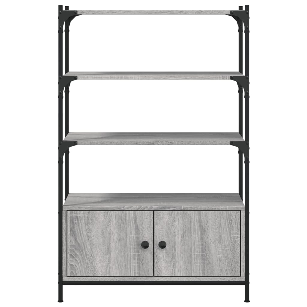 vidaXL Bibliotecă 3 niveluri gri sonoma 70x30x109,5 cm, lemn prelucrat