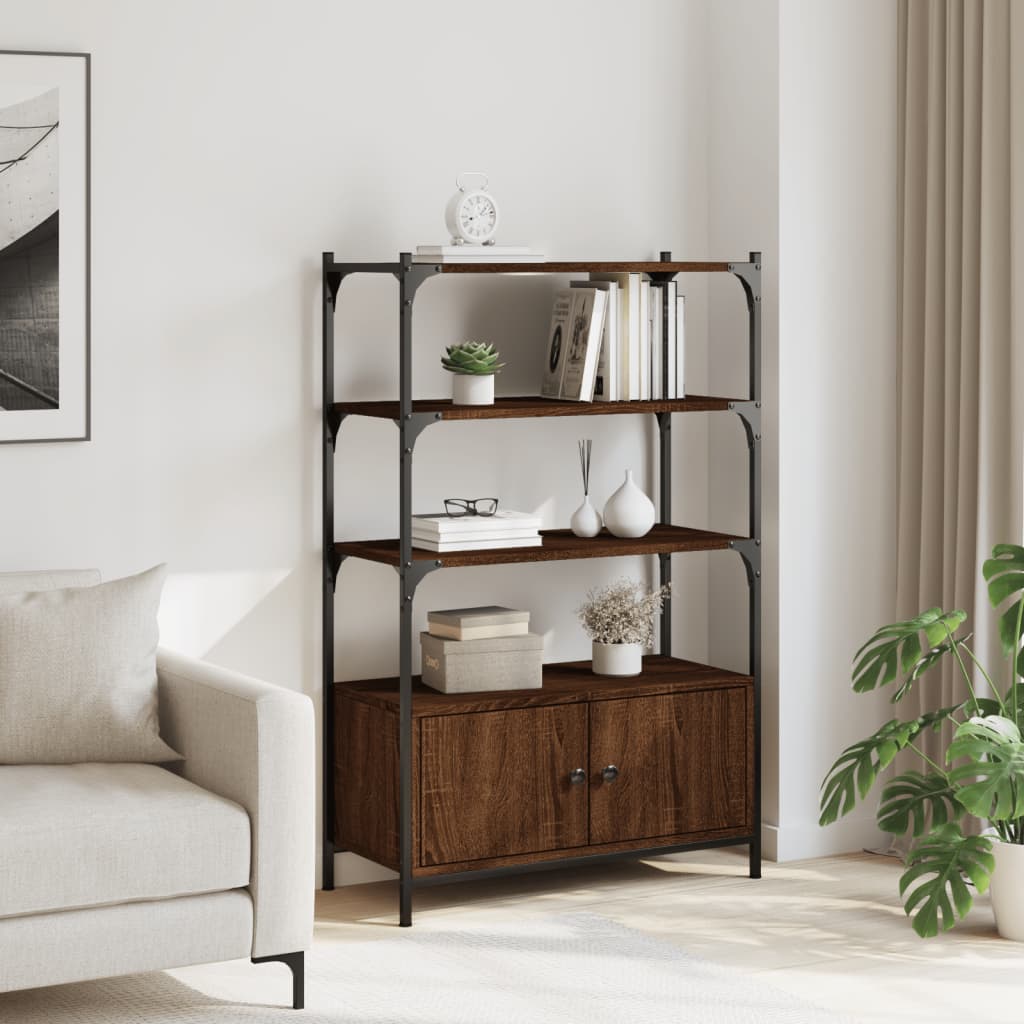 vidaXL Bibliotecă 3 niveluri stejar maro 70x30x109,5 cm lemn prelucrat vidaXL Bibliotecă 3 niveluri stejar maro 70x30x109,5 cm lemn prelucrat