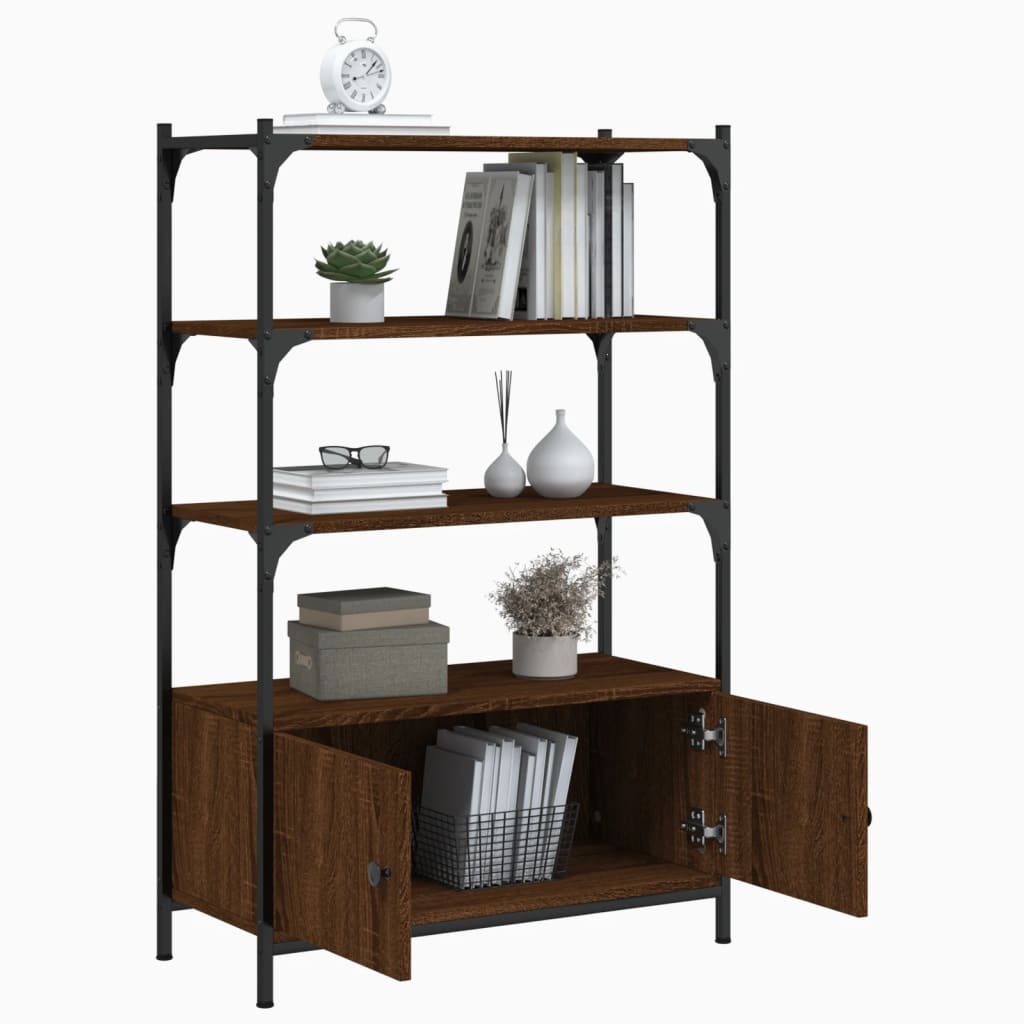 vidaXL Bibliotecă 3 niveluri stejar maro 70x30x109,5 cm lemn prelucrat vidaXL Bibliotecă 3 niveluri stejar maro 70x30x109,5 cm lemn prelucrat