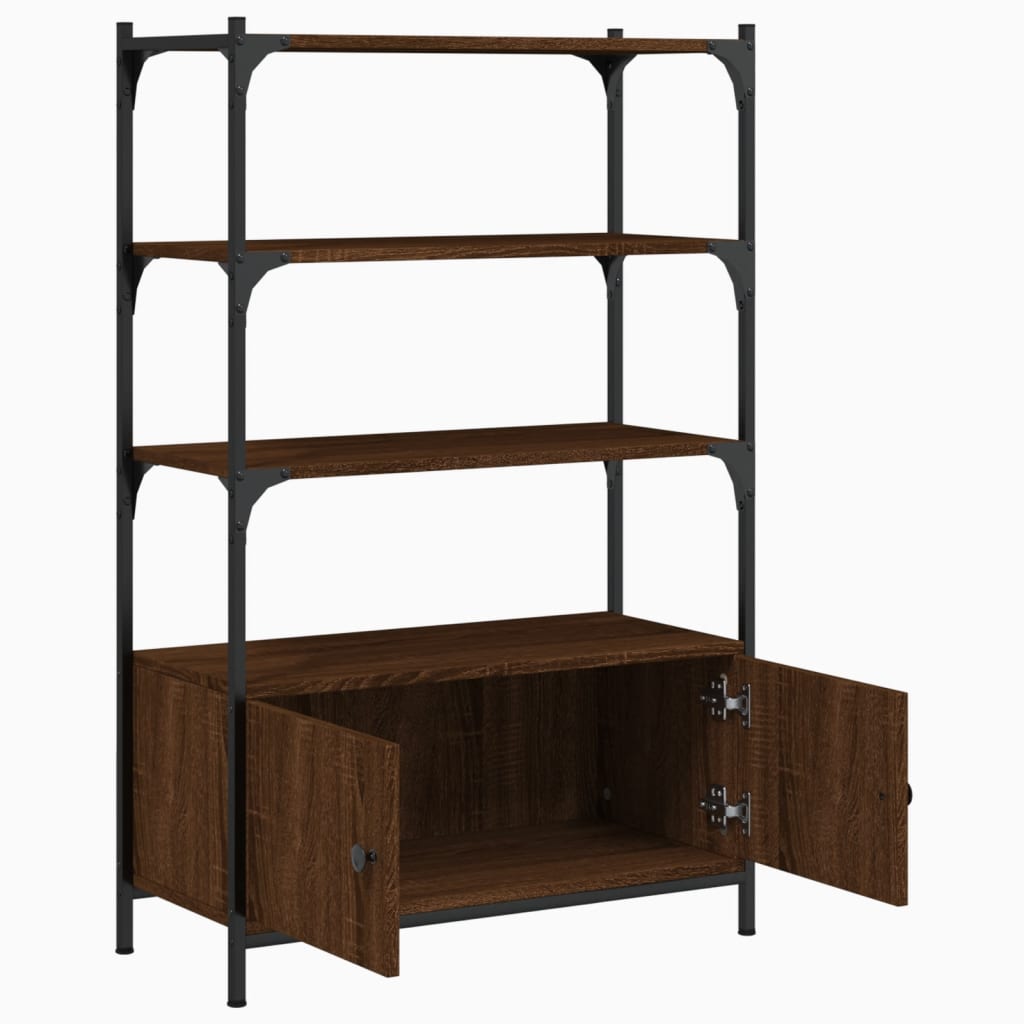 vidaXL Bibliotecă 3 niveluri stejar maro 70x30x109,5 cm lemn prelucrat vidaXL Bibliotecă 3 niveluri stejar maro 70x30x109,5 cm lemn prelucrat