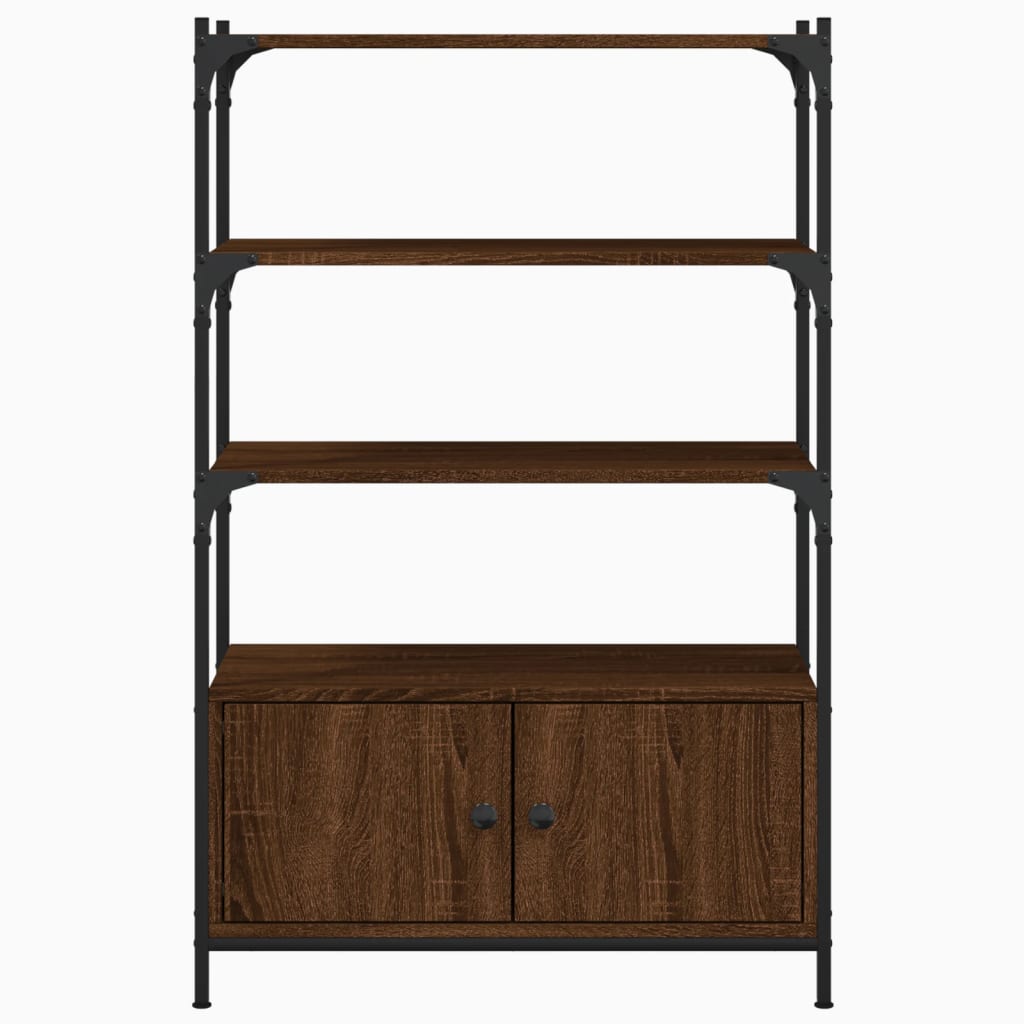 vidaXL Bibliotecă 3 niveluri stejar maro 70x30x109,5 cm lemn prelucrat vidaXL Bibliotecă 3 niveluri stejar maro 70x30x109,5 cm lemn prelucrat