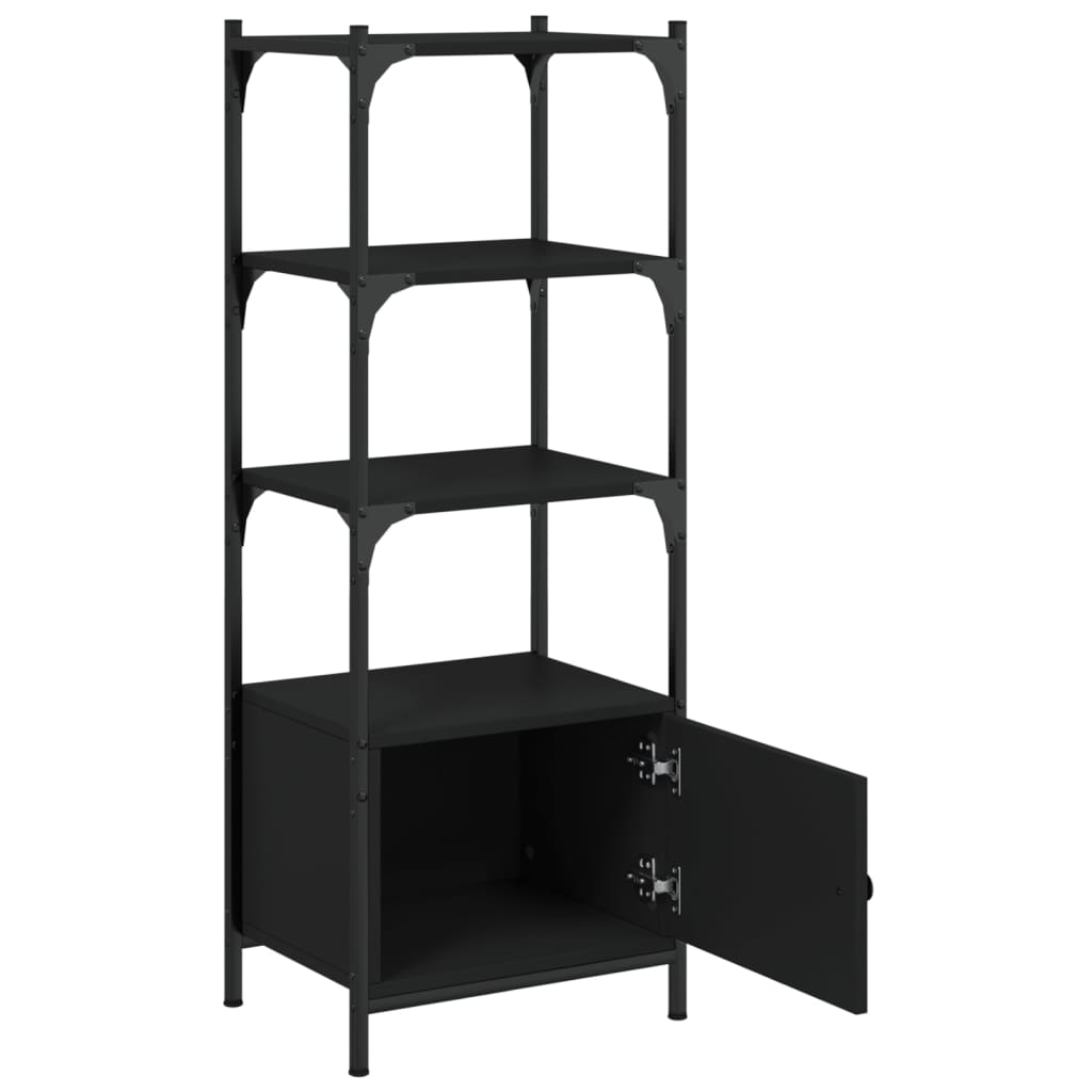 vidaXL Bibliotecă cu 3 niveluri, negru, 41x30x109,5 cm, lemn prelucrat vidaXL Bibliotecă cu 3 niveluri, negru, 41x30x109,5 cm, lemn prelucrat