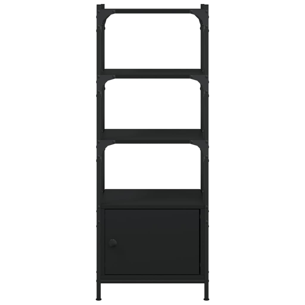 vidaXL Bibliotecă cu 3 niveluri, negru, 41x30x109,5 cm, lemn prelucrat vidaXL Bibliotecă cu 3 niveluri, negru, 41x30x109,5 cm, lemn prelucrat
