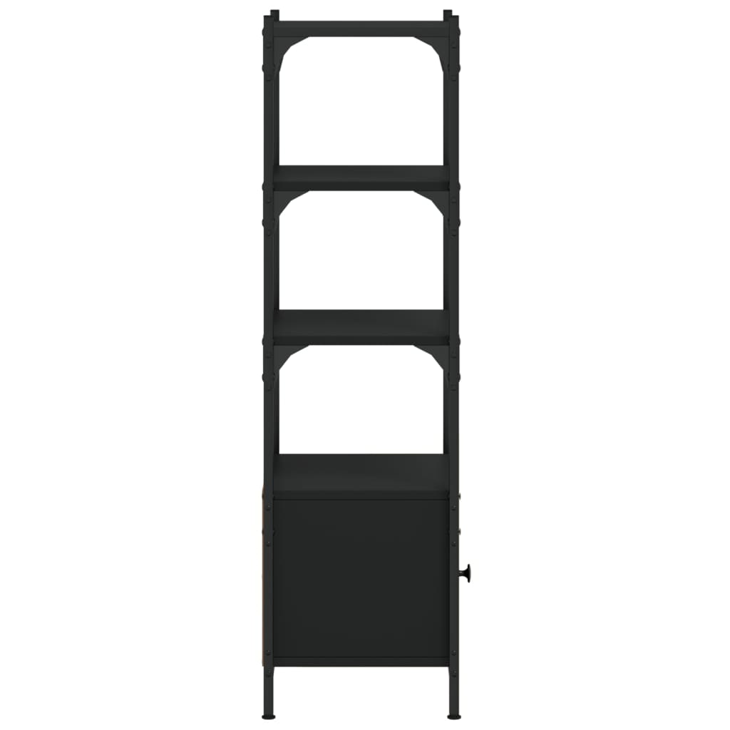 vidaXL Bibliotecă cu 3 niveluri, negru, 41x30x109,5 cm, lemn prelucrat vidaXL Bibliotecă cu 3 niveluri, negru, 41x30x109,5 cm, lemn prelucrat
