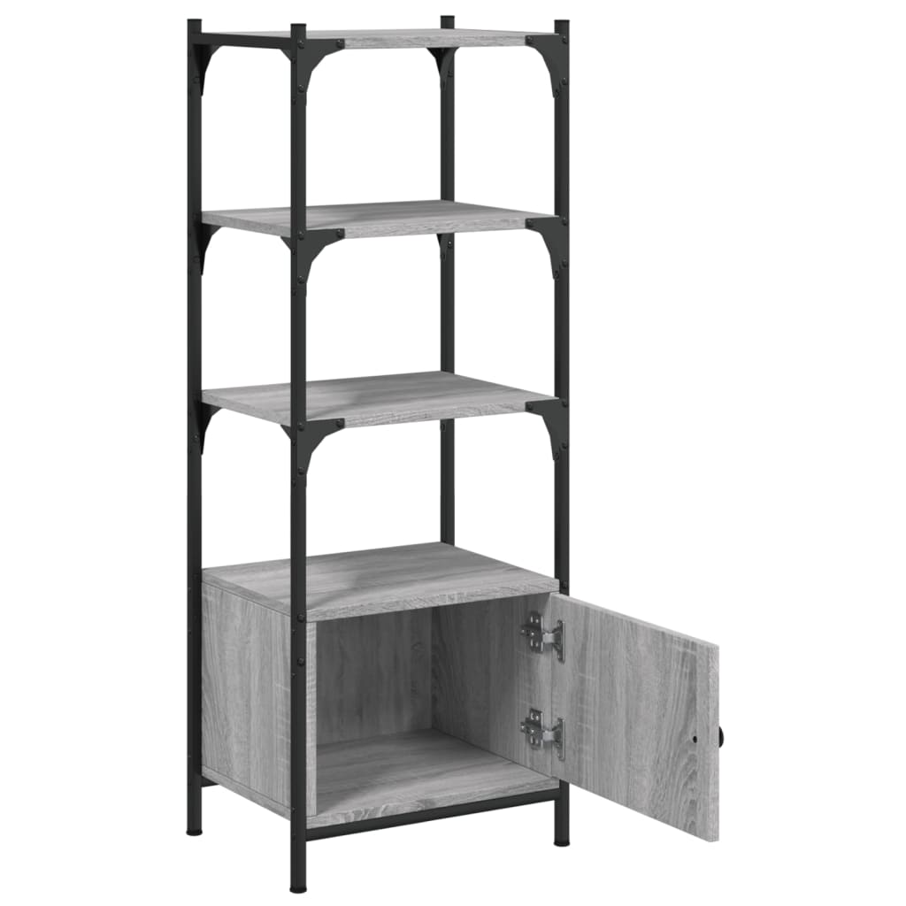 vidaXL Bibliotecă 3 niveluri gri sonoma 41x30x109,5 cm, lemn prelucrat