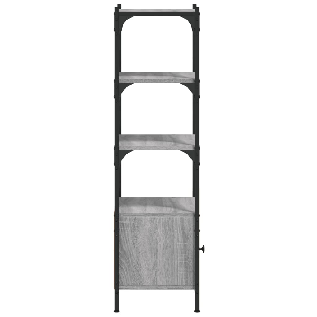 vidaXL Bibliotecă 3 niveluri gri sonoma 41x30x109,5 cm, lemn prelucrat