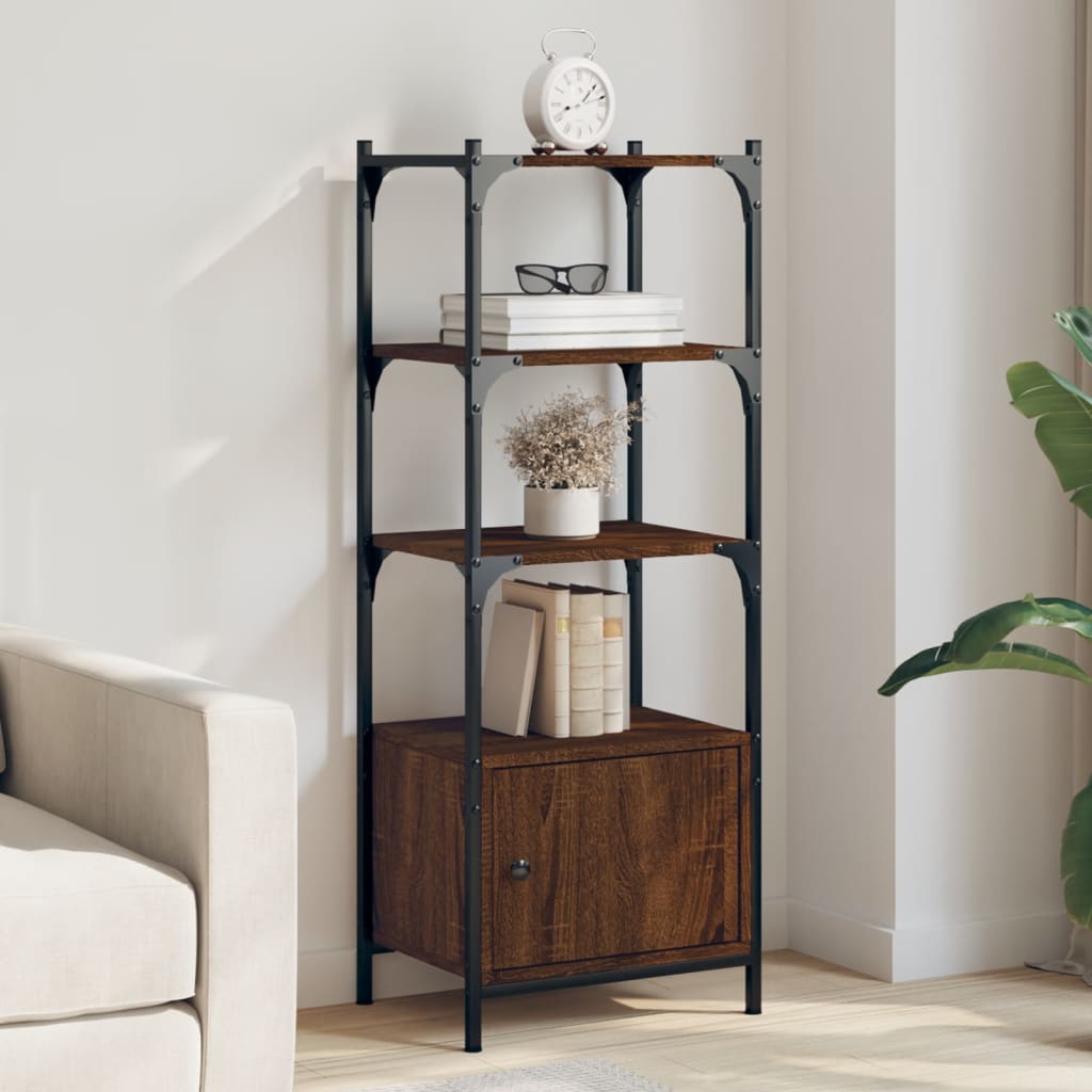 vidaXL Bibliotecă 3 niveluri stejar maro 41x30x109,5 cm lemn prelucrat vidaXL Bibliotecă 3 niveluri stejar maro 41x30x109,5 cm lemn prelucrat