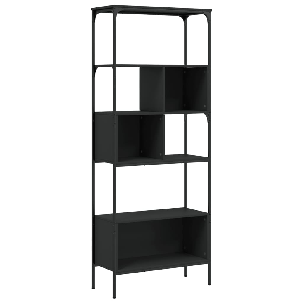 vidaXL Bibliotecă cu 5 niveluri, negru, 76x33x188,5 cm, lemn prelucrat vidaXL Bibliotecă cu 5 niveluri, negru, 76x33x188,5 cm, lemn prelucrat