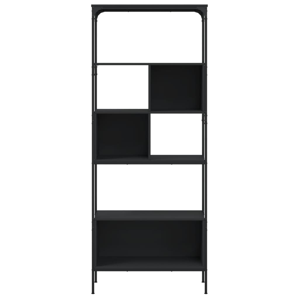 vidaXL Bibliotecă cu 5 niveluri, negru, 76x33x188,5 cm, lemn prelucrat vidaXL Bibliotecă cu 5 niveluri, negru, 76x33x188,5 cm, lemn prelucrat
