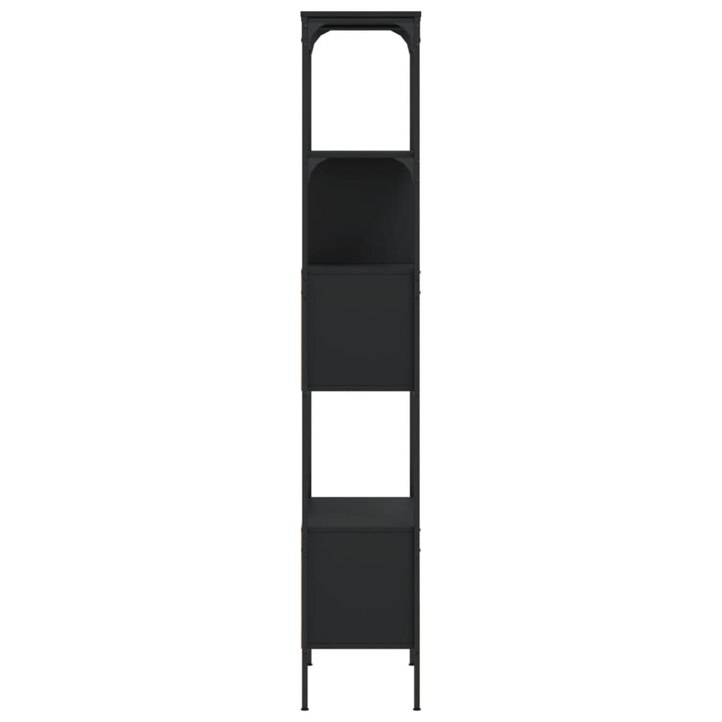 vidaXL Bibliotecă cu 5 niveluri, negru, 76x33x188,5 cm, lemn prelucrat vidaXL Bibliotecă cu 5 niveluri, negru, 76x33x188,5 cm, lemn prelucrat