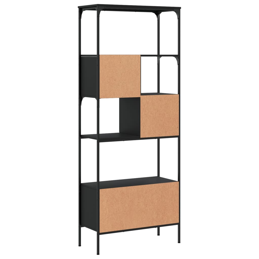 vidaXL Bibliotecă cu 5 niveluri, negru, 76x33x188,5 cm, lemn prelucrat vidaXL Bibliotecă cu 5 niveluri, negru, 76x33x188,5 cm, lemn prelucrat