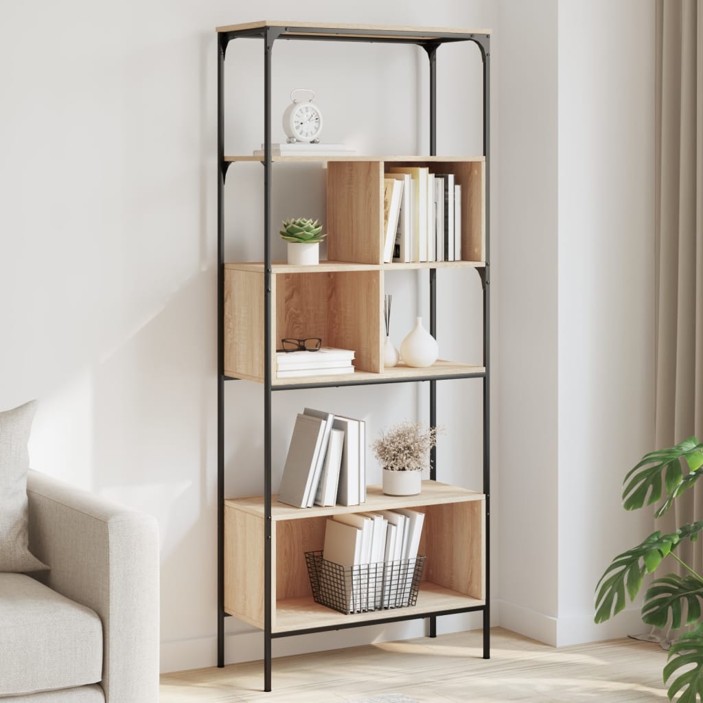 vidaXL Bibliotecă cu 5 niveluri, stejar sonoma, 76x33x188,5 cm, lemn vidaXL Bibliotecă cu 5 niveluri, stejar sonoma, 76x33x188,5 cm, lemn