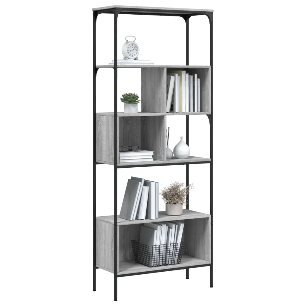 vidaXL Bibliotecă cu 5 niveluri gri sonoma 76x33x188,5cm lemn compozit vidaXL Bibliotecă cu 5 niveluri gri sonoma 76x33x188,5cm lemn compozit