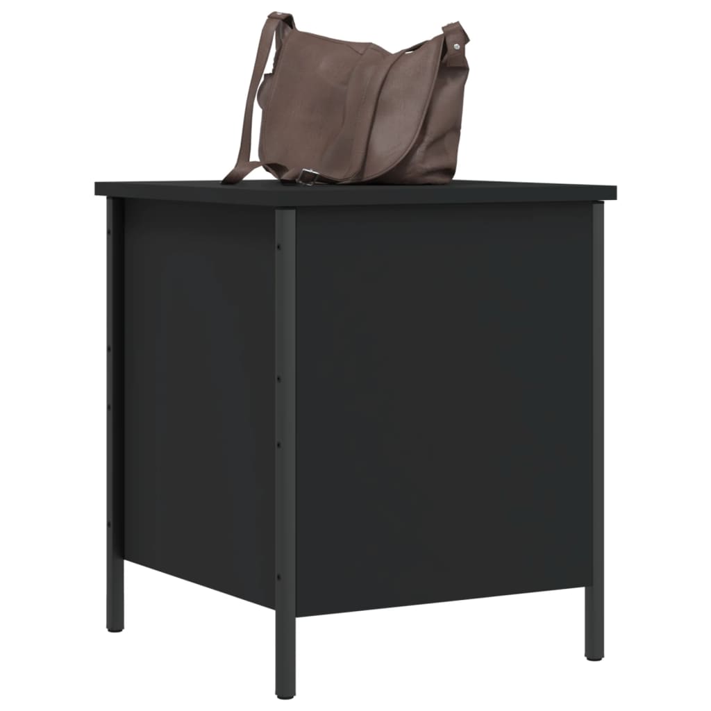 vidaXL Bancă de depozitare, negru, 40x42,5x50 cm, lemn prelucrat vidaXL Bancă de depozitare, negru, 40x42,5x50 cm, lemn prelucrat