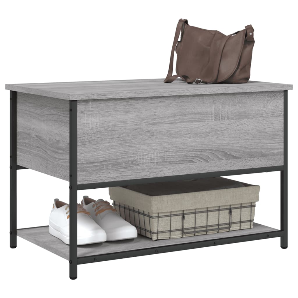 vidaXL Bancă de depozitare, gri sonoma, 70x42,5x47 cm, lemn prelucrat