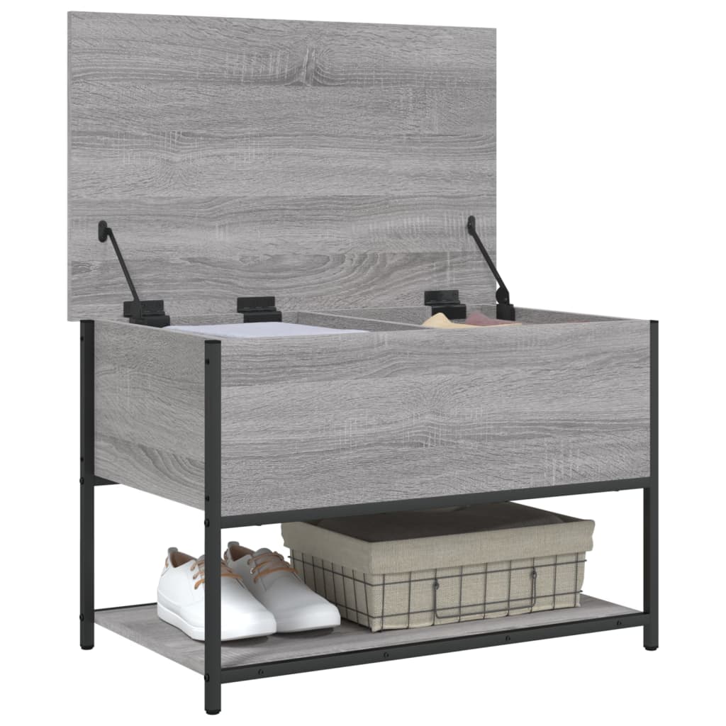 vidaXL Bancă de depozitare, gri sonoma, 70x42,5x47 cm, lemn prelucrat