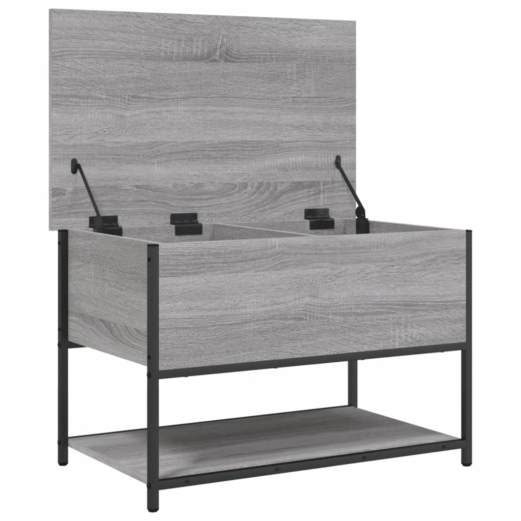 vidaXL Bancă de depozitare, gri sonoma, 70x42,5x47 cm, lemn prelucrat
