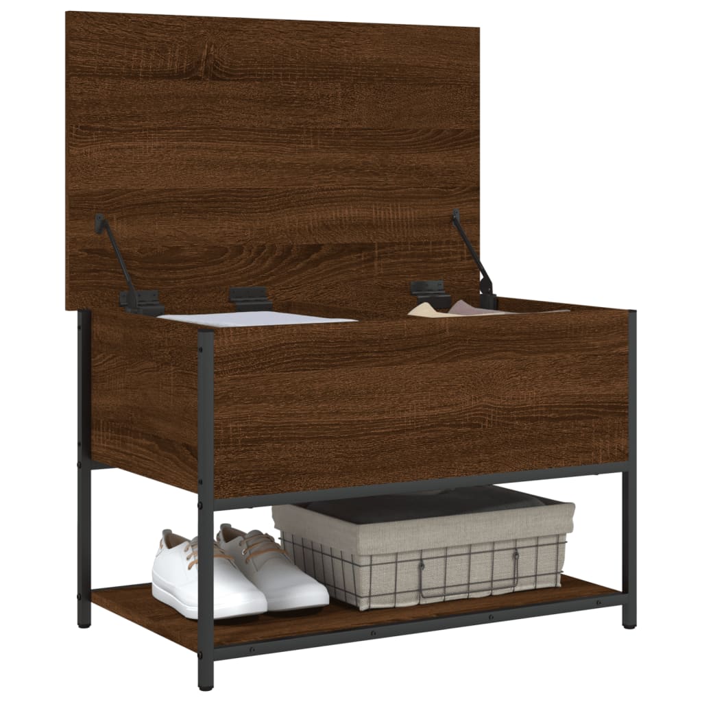 vidaXL Bancă de depozitare, stejar maro, 70x42,5x47 cm, lemn prelucrat vidaXL Bancă de depozitare, stejar maro, 70x42,5x47 cm, lemn prelucrat