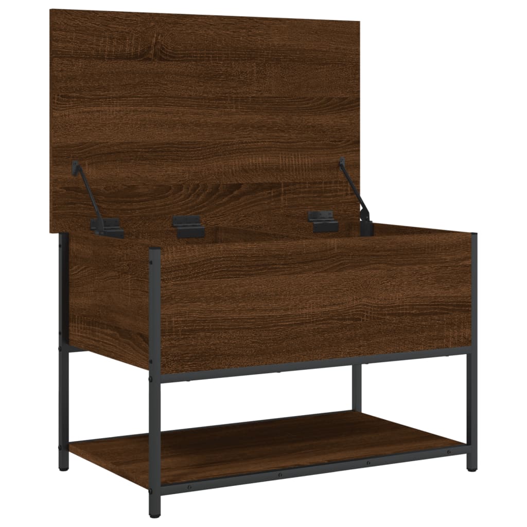 vidaXL Bancă de depozitare, stejar maro, 70x42,5x47 cm, lemn prelucrat vidaXL Bancă de depozitare, stejar maro, 70x42,5x47 cm, lemn prelucrat
