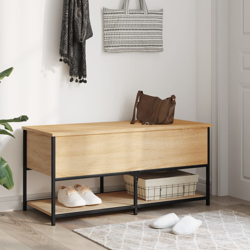 vidaXL Bancă depozitare, stejar sonoma, 100x42,5x47 cm, lemn prelucrat