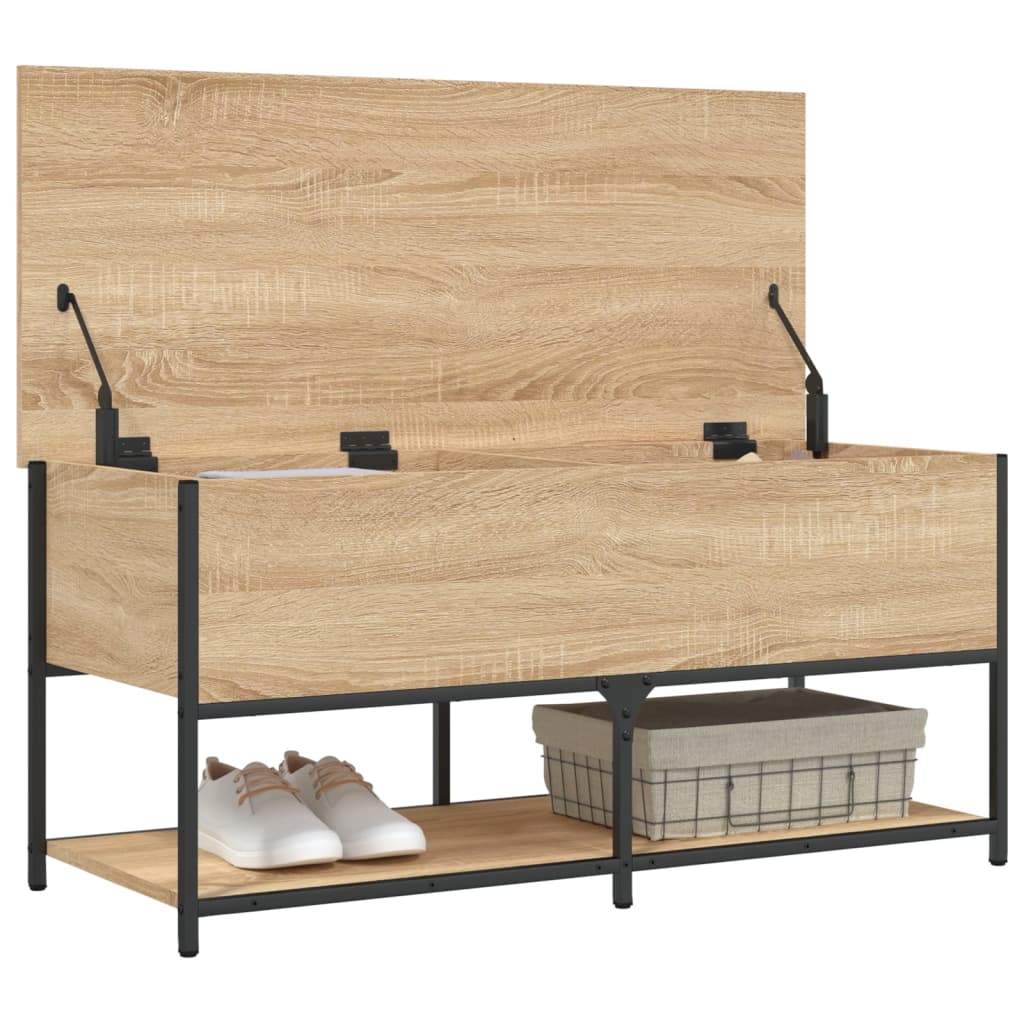 vidaXL Bancă depozitare, stejar sonoma, 100x42,5x47 cm, lemn prelucrat