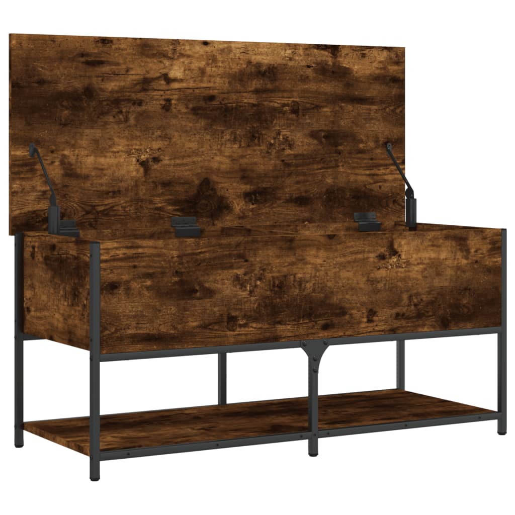vidaXL Bancă depozitare, stejar fumuriu, 100x42,5x47 cm lemn prelucrat